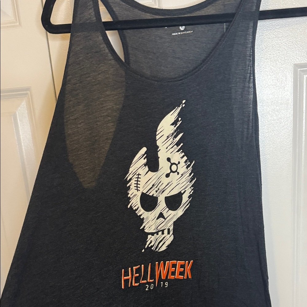 He’ll Week Graphic Tank Top with Skull Design
